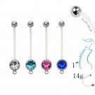 Flexible Pregnancy / Maternity Add A Charm Belly Button Ring Navel Bar  ~ 4 Colors