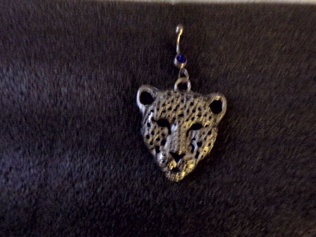 Silver Head Cougar Navel Ring