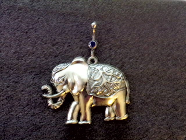 Silver Large Dressed Elephant Navel Ring