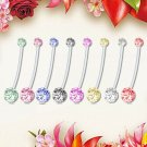 Maternity Belly Bar Flexible Crystal Pregnancy Navel Ring Belly ~ 8 Colors