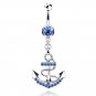 Navy Ships Anchor Navel Ring  3 Tones Available