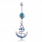 Navy Ships Anchor Navel Ring  3 Tones Available
