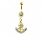 Navy Ships Anchor Navel Ring  3 Tones Available