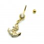 Navy Ships Anchor Navel Ring  3 Tones Available