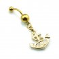 Navy Ships Anchor Navel Ring  3 Tones Available