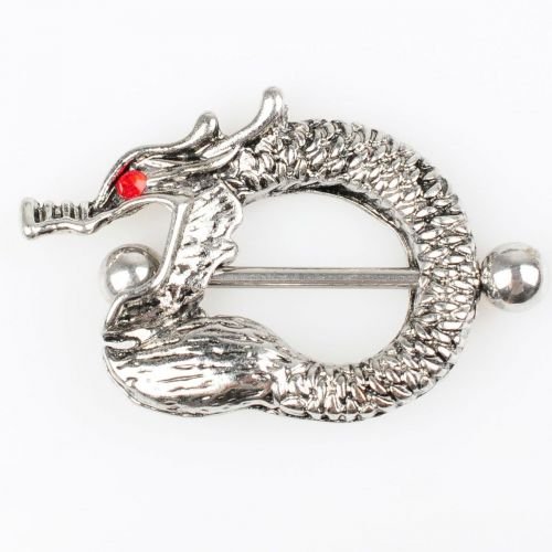 Pair ~ Red Crystal Eye Dragon Nipple Bars