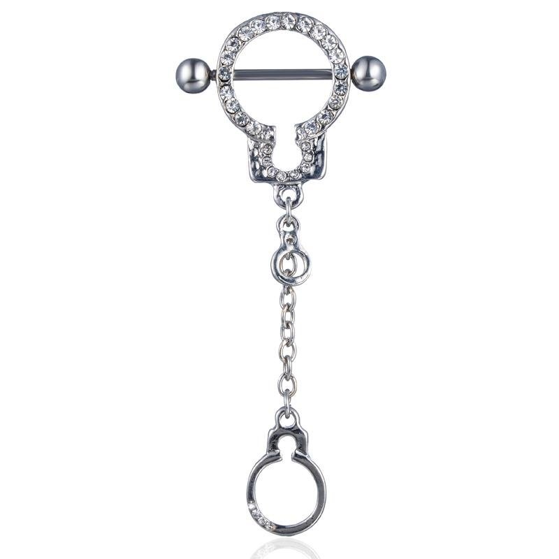 Pair ~ Handcuff Nipple Bars Piercing