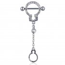 Pair ~ Handcuff Nipple Bars Piercing