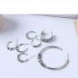 7 Silver Drop Hoops Earrings