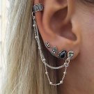5-Ear European Drop Chain Hoop Earrings Set