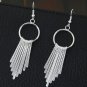 2"  Silver Spiky Spikes Dangle Earrings