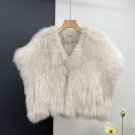 Raw white fox fur thick double-sided woven waistcoat women flying sleeve with fur coat