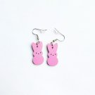 PINK Big Easter Bunny wooden temperament earrings Cute Easter Rabbit Gift Jewelry