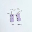 Purple Big Easter Bunny wooden temperament earrings Cute Easter Rabbit Gift Jewelry