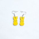 yellow Big Easter Bunny wooden temperament earrings Cute Easter Rabbit Gift Jewelry