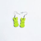 Green Big Easter Bunny wooden temperament earrings Cute Easter Rabbit Gift Jewelry