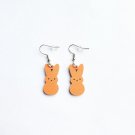 Orange Big Easter Bunny wooden temperament earrings Cute Easter Rabbit Gift Jewelry
