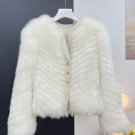 Fur coat real fox hair short car strip young style socialite style winter coat
