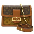 Auth LOUIS VUITTON Monogram Reverse Dauphine Shoulder Bag M44391 Brown