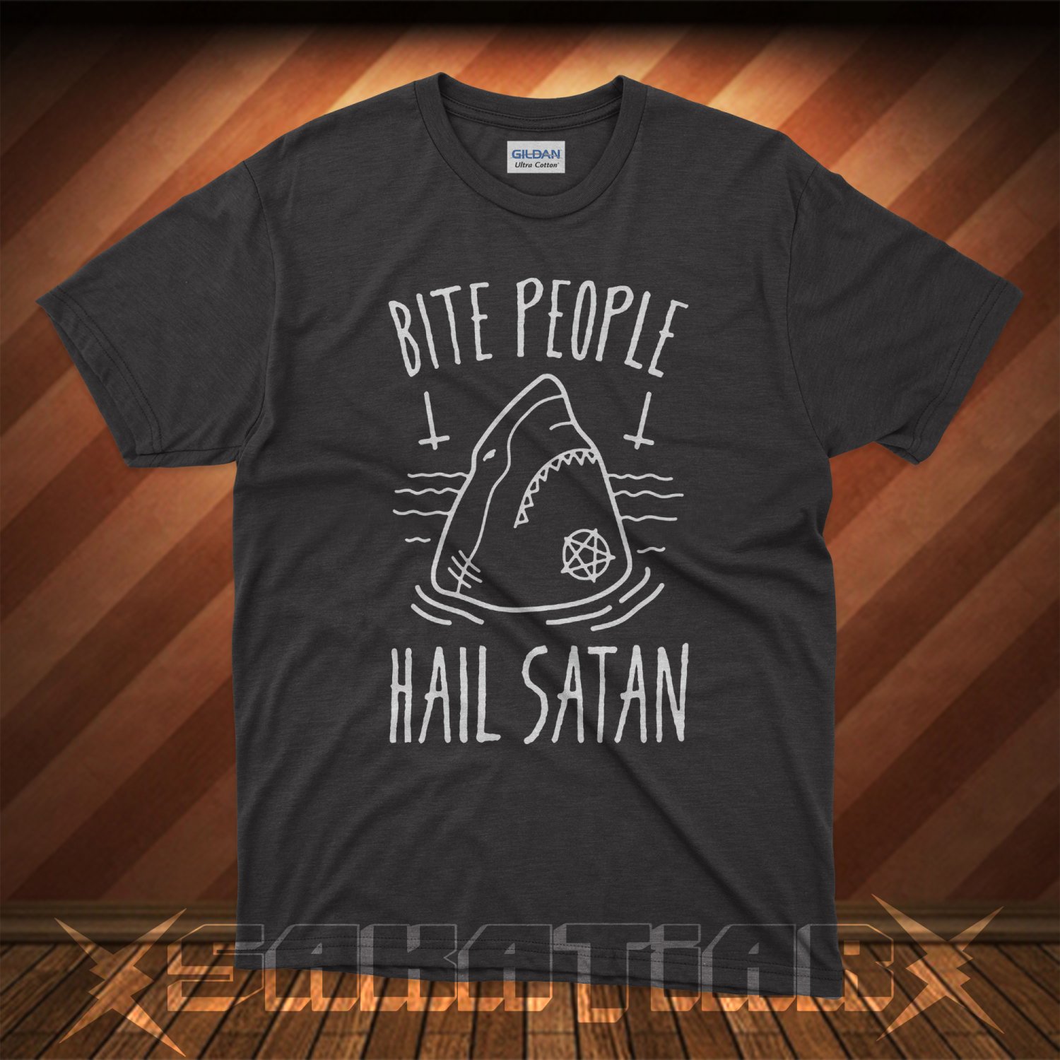 Bite People Hail Satan - Shark T-Shirt