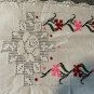 Vintage Handmade Embroidered Mexican Table Runner 52 x 16