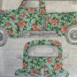 Create It Fabric Vintage Truck Floral Flowers Aqua Teal 100% Cotton 1 Yard Cut
