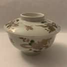 Antique Japanese Brocade Imari Bowl with Lid Porcelain Rice Bowl Hand Painted