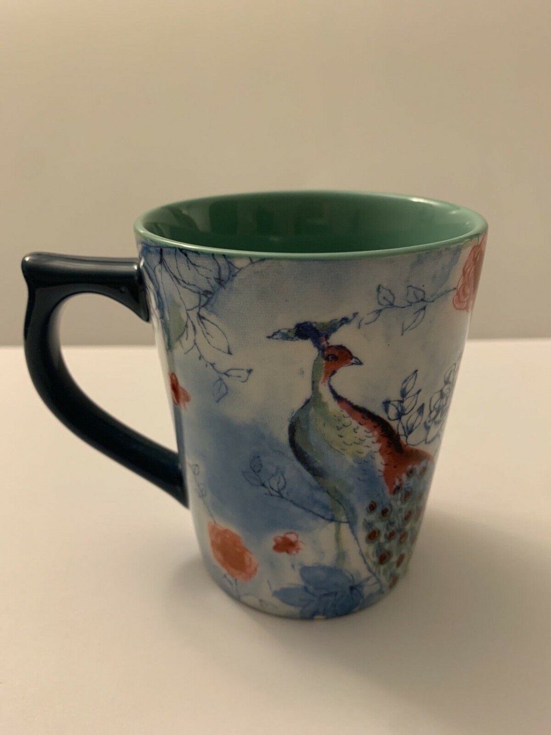 Dayspring Peacock Rose Coffee Cup Mug "Lovely She Is Whose Heart is the Lord's"