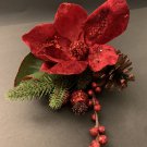 glittered 14” magnolia, pinecone & berry picks