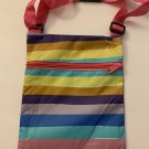 MultiColor Lines Print Crossbody Bag Adjustable Straps