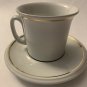 ACF Cappuccino White and Gold Cup & Saucer Italian Ceramic Set