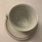 ACF Cappuccino White and Gold Cup & Saucer Italian Ceramic Set