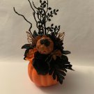Pumpkin Decor Floral Centerpiece Black And Orange
