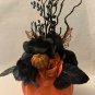 Pumpkin Decor Floral Centerpiece Black And Orange
