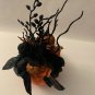 Pumpkin Decor Floral Centerpiece Black And Orange