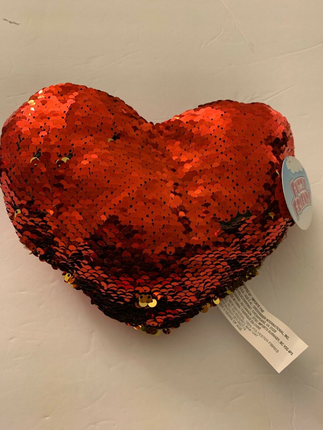 New Heart Shaped Sequins Plush Pillow Red Valentine's Day Accent Sofa Bed Decor