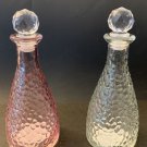 Set Of 2 Pebble Glass Bottles 6.5” New