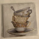 Tea Cups Wall Art 8”x 8” New