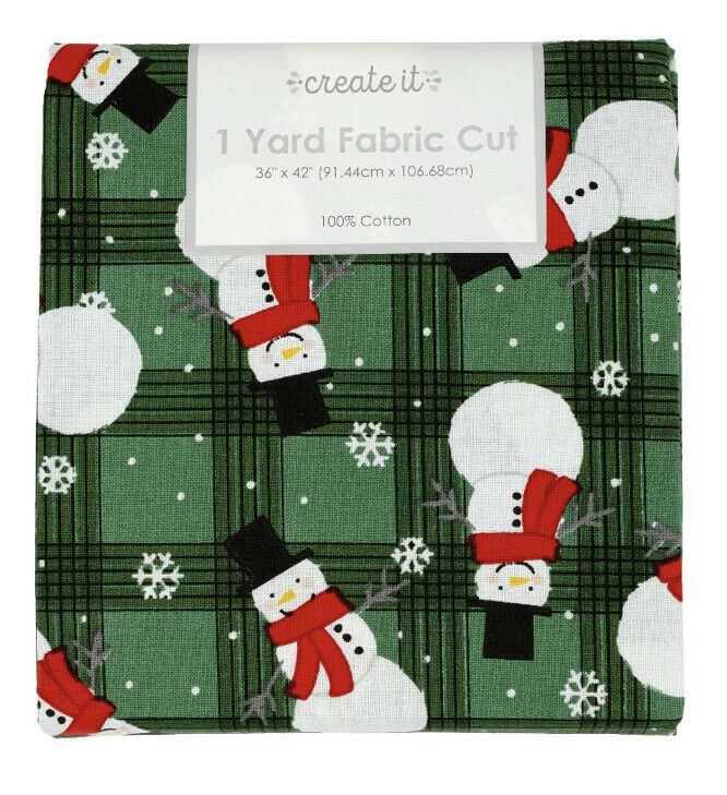 1 Yard Snowmen Christmas Fabric