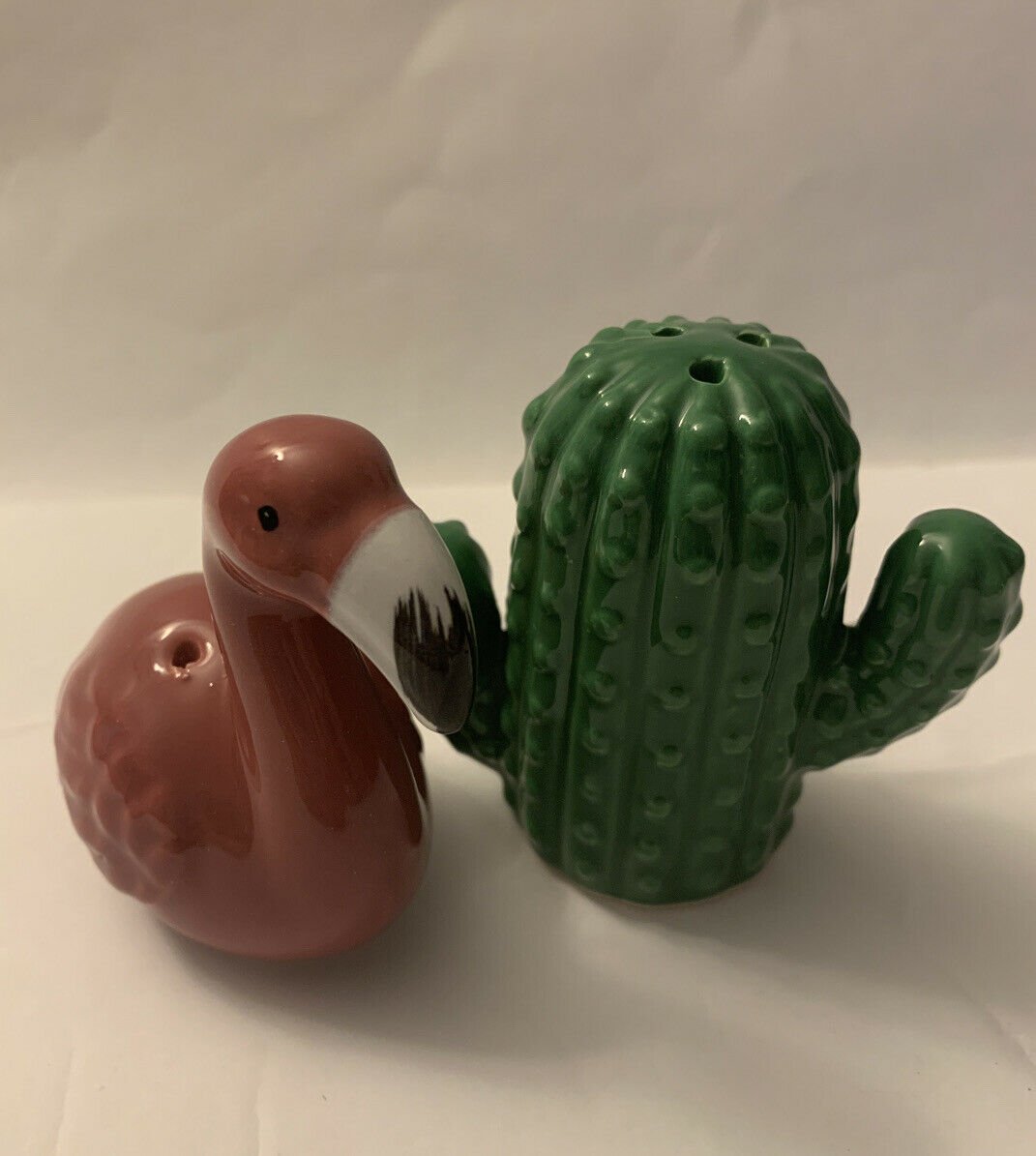 Flamingo and Cactus Salt & Pepper Shakers