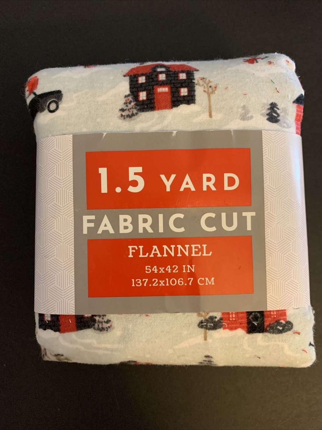 1.5 Yards Pre Cut Red Truck/ School/ Car/ Santa Xmas Flannel Fabric 100% Cotton