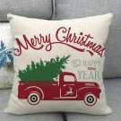 Merry Christmas Pillow Cover 17 x 17 Inch Christmas Pillow Cover Red Truck Chri