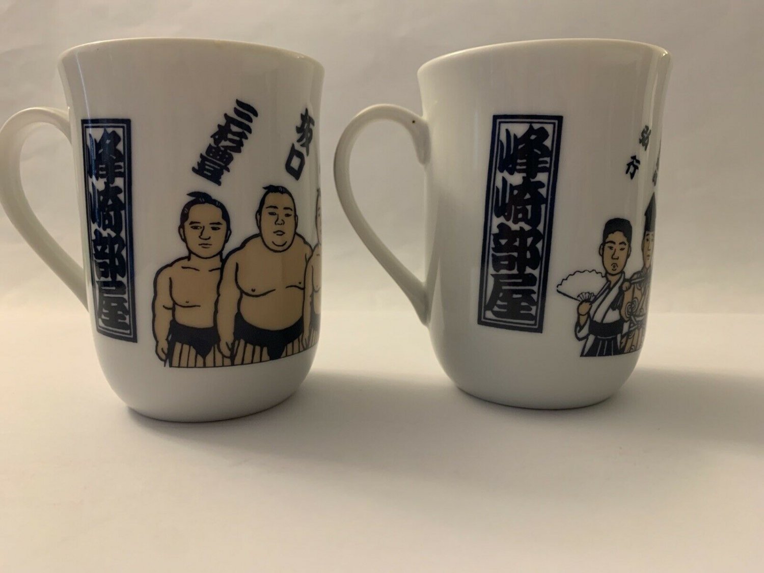 Two Sumo Wrestler Tea Cups Made In Japan