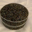 Round Trinket Box Pewter Bejeweled