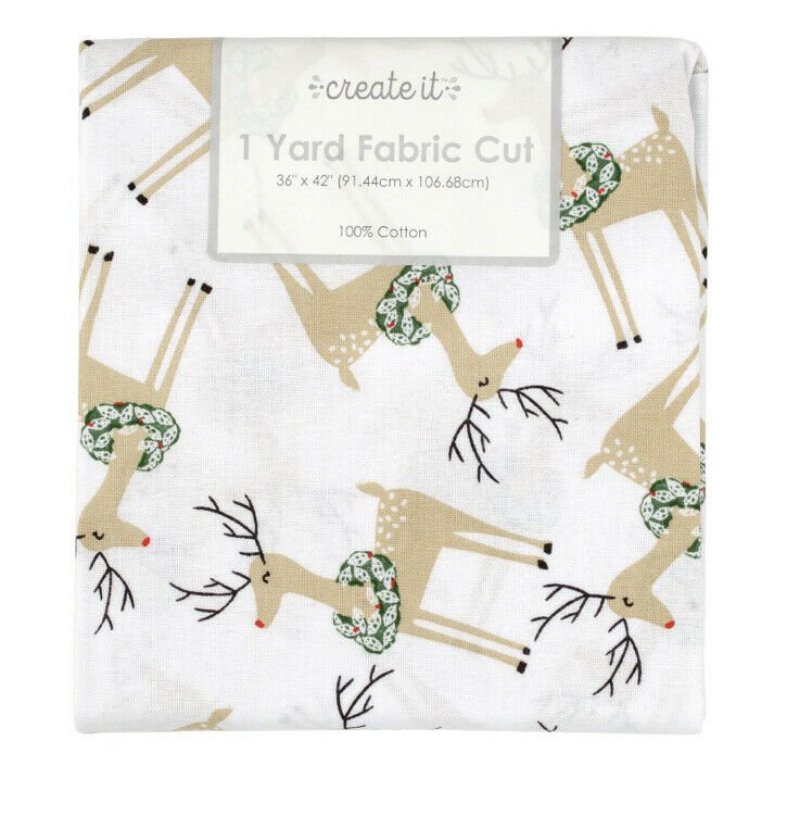 1 Yard Reindeer Christmas Fabric