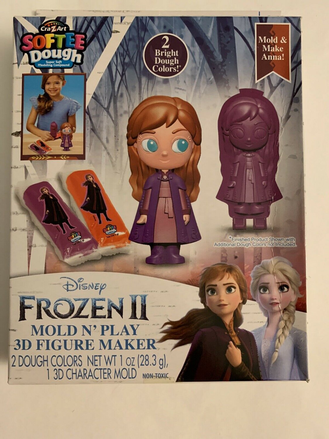 Disney Frozen 2 &acirc;��Anna&acirc;�� Softee Dough Two Colors and One 3D Figure Maker Cra-Z-Art