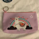 New 6 Inch Long Purple Llama Zipper Pouch Case. Super Cute!