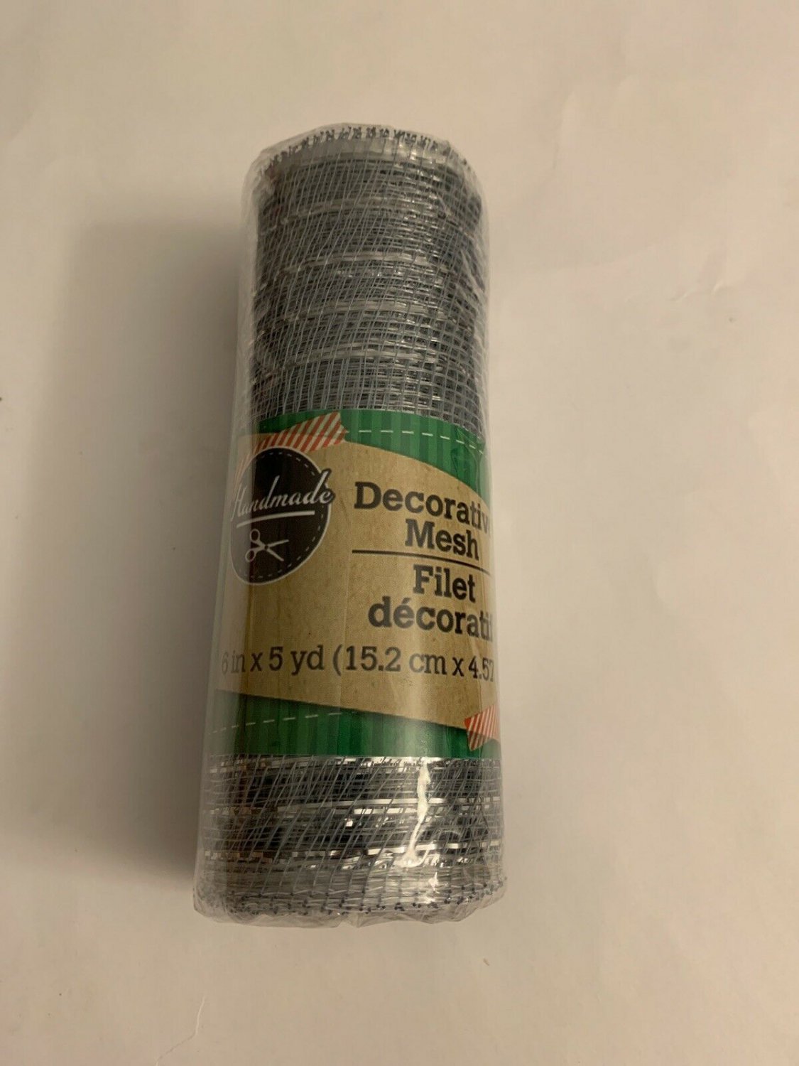 6&acirc;�� Silver Deco Mesh 5 Yards