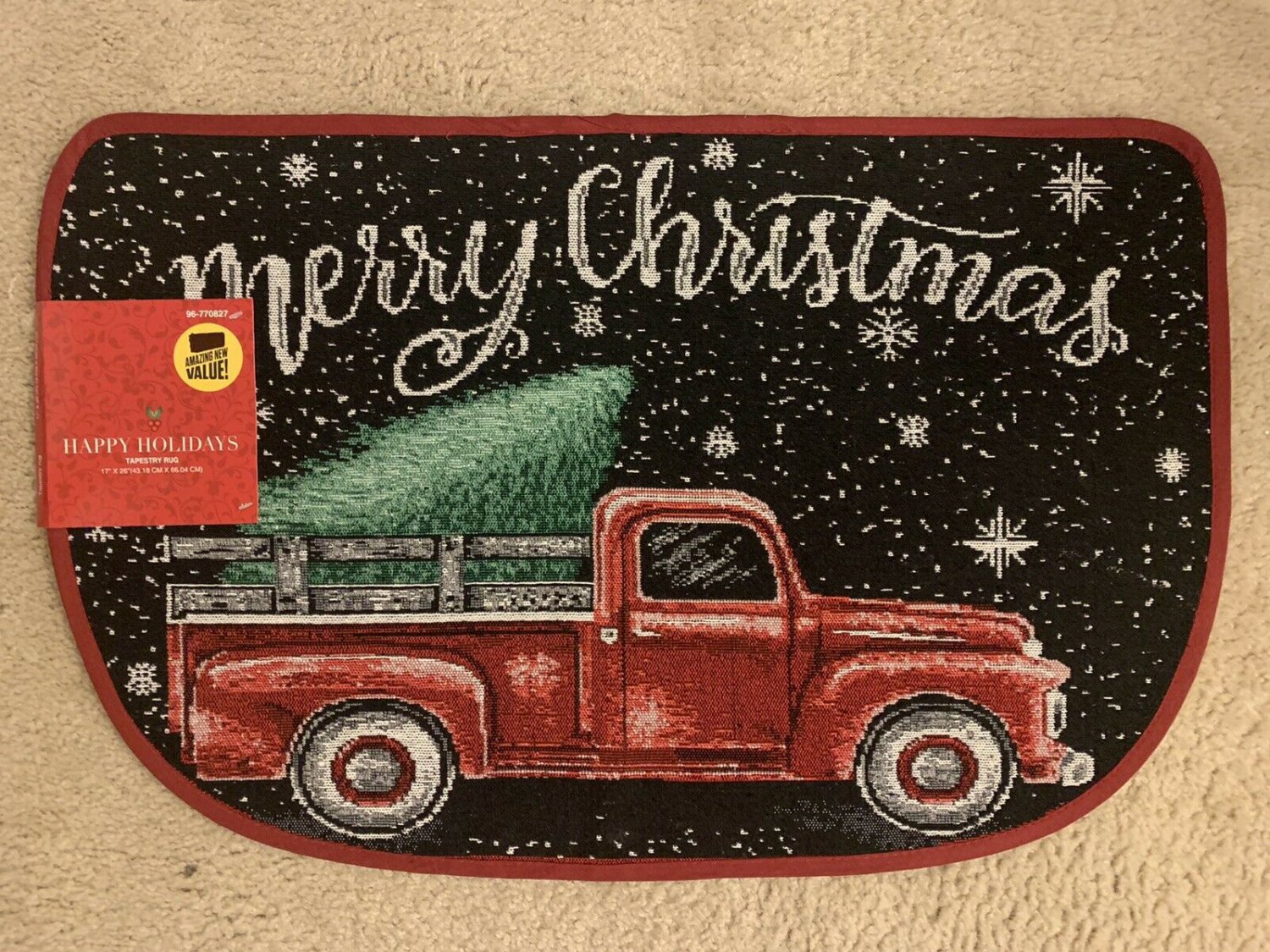Red Truck Tapestry Door Mat 17&acirc;��x 26&acirc;��