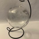 3” Opening Clear Acrylic Round Terrarium Planter with 9”Metal Hanger. No Plant